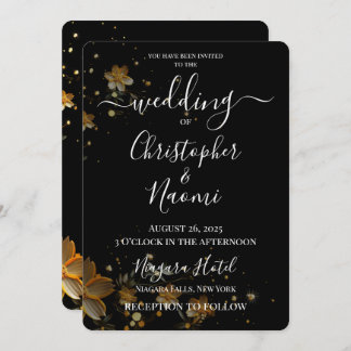 Creëer Uw eigen gele bloemen op zwart Kaart