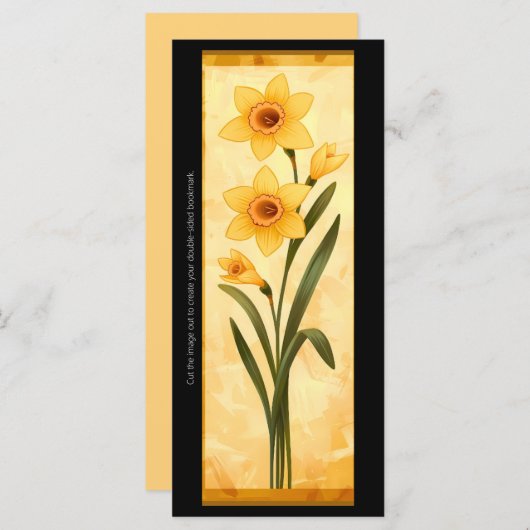 Creëer Uw eigen gele Daffodils Bladwijzer Kaart (Voorkant / Achterkant)