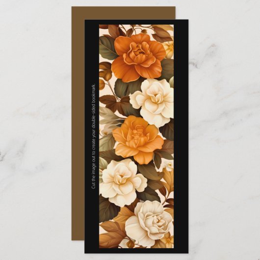 Creëer Uw Eigen Gele & Ivoor Rozen Bladwijzer Kaar (Voorkant / Achterkant)