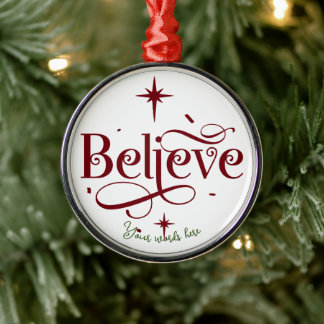 Creëer Uw eigen Geloof Kerstmis Metalen Ornament