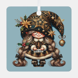 Creëer uw eigen gelukkige magische kerstgnoom metalen ornament