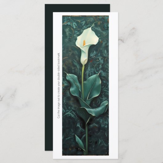 Creëer Uw eigen gemarmerde Calla Lily Bladwijzer K (Voorkant / Achterkant)