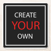 Creëer Uw eigen — gepersonaliseerd, merknaam/aange Kartonnen Onderzetters (Voorkant)