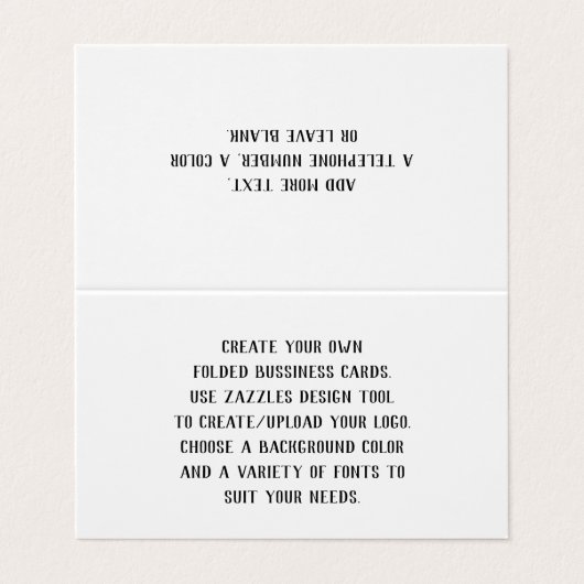 Creëer Uw eigen Gepersonaliseerd Visitekaartjes (Buitenkant ongevouwen)