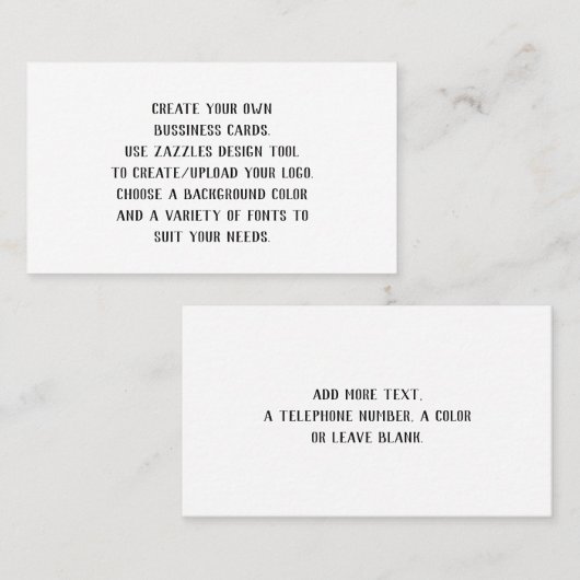 Creëer Uw eigen Gepersonaliseerd Visitekaartjes (Voorkant / Achterkant)