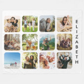 Creëer Uw eigen gepersonaliseerde 12 foto collage Fleece Deken (Voorkant (Horizontaal))