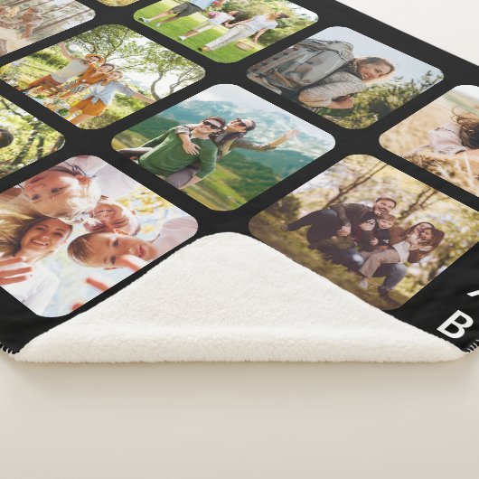 Creëer Uw eigen gepersonaliseerde 12 foto collage Sherpa Deken (3/4)