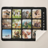 Creëer Uw eigen gepersonaliseerde 12 foto collage Sherpa Deken (Voorkant (horizontaal))