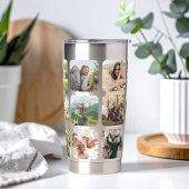 Creëer Uw eigen gepersonaliseerde 15 foto collage Geïsoleerde Drinkbeker