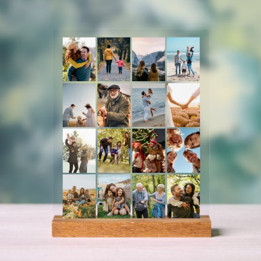 Creëer Uw eigen gepersonaliseerde 16 foto collage Acryl Bord (Neutraal)