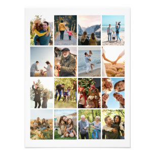 Creëer Uw eigen gepersonaliseerde 16 foto collage Afdruk