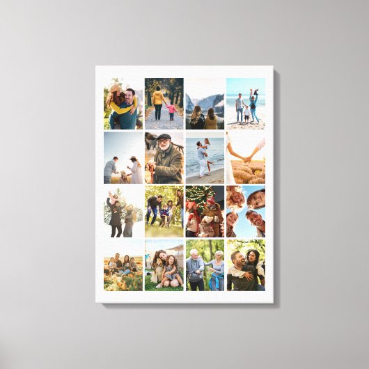 Creëer Uw eigen gepersonaliseerde 16 foto collage Canvas Afdruk (Voorkant)