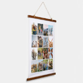 Creëer Uw eigen gepersonaliseerde 16 foto collage Hangend Wandkleed (Gebogen)