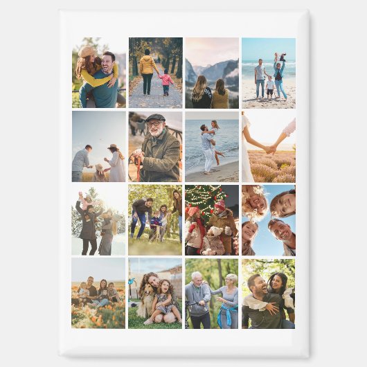Creëer Uw eigen gepersonaliseerde 16 foto collage Magneet (Voorkant)