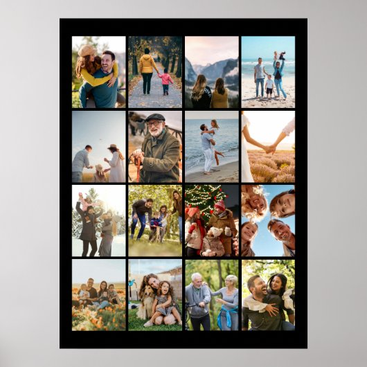 Creëer Uw eigen gepersonaliseerde 16 foto collage Poster (Voorkant)
