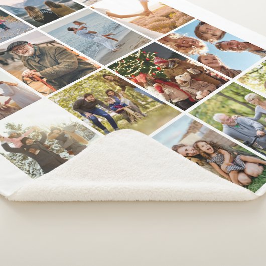 Creëer Uw eigen gepersonaliseerde 16 foto collage Sherpa Deken (3/4)