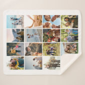 Creëer Uw eigen gepersonaliseerde 16 foto collage Sherpa Deken (Voorkant (horizontaal))