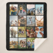 Creëer Uw eigen gepersonaliseerde 16 foto collage Sherpa Deken (Voorkant)