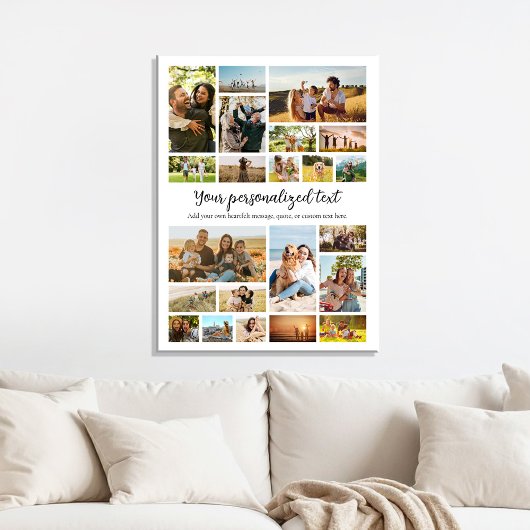 Creëer Uw eigen gepersonaliseerde 22 foto collage Canvas Afdruk