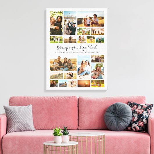 Creëer Uw eigen gepersonaliseerde 22 foto collage Canvas Afdruk (Insitu (Woonkamer))