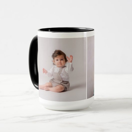 Creëer Uw eigen gepersonaliseerde 2 foto's Mok (Voorkant links)