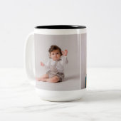 Creëer Uw eigen gepersonaliseerde 2 foto's Tweekleurige Koffiemok (Voorkant links)