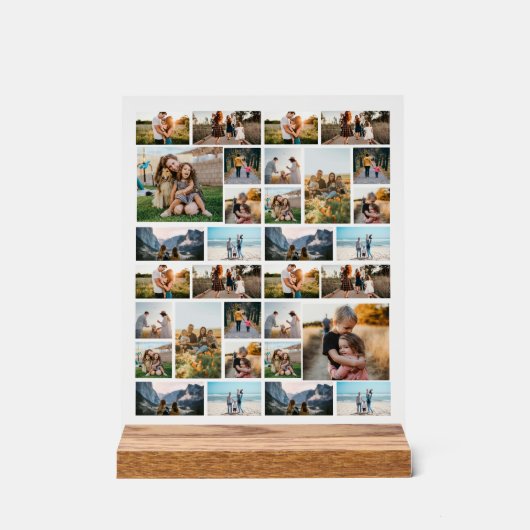 Creëer Uw eigen gepersonaliseerde 32 fotocollage Acryl Bord (Voorkant)