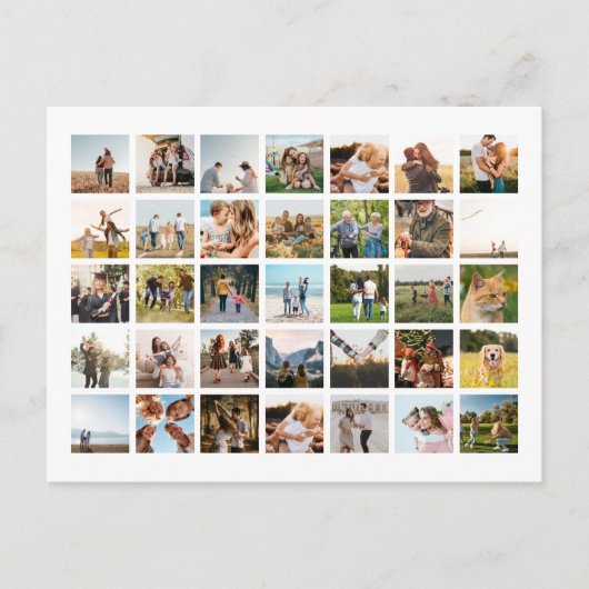 Creëer Uw eigen gepersonaliseerde 35 foto collage Briefkaart (Voorkant)