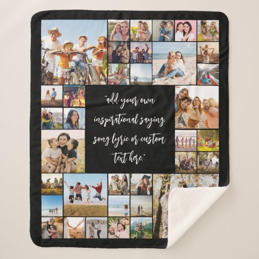 Creëer Uw eigen gepersonaliseerde 36 foto collage Sherpa Deken (Voorkant)