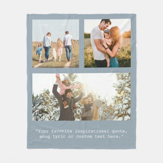 Creëer Uw eigen gepersonaliseerde 3 foto en offert Fleece Deken (Voorkant)