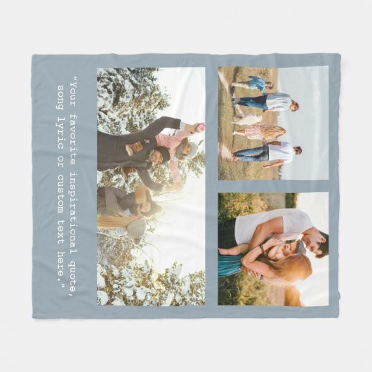 Creëer Uw eigen gepersonaliseerde 3 foto en offert Fleece Deken (Voorkant (Horizontaal))