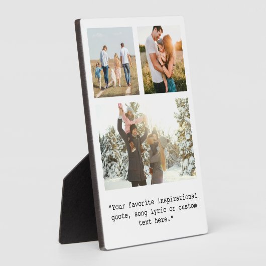 Creëer Uw eigen gepersonaliseerde 3 foto en offert Fotoplaat (Zijkant)