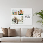Creëer Uw eigen gepersonaliseerde 3 foto en offert Imitatie Canvas Print<br><div class="desc">Creëer uw eigen aangepaste citaat canvas muurkunst. Beschikt over drie van uw foto's en gepersonaliseerde tekst in minimalistische typografie van de schrijfmachine.</div>
