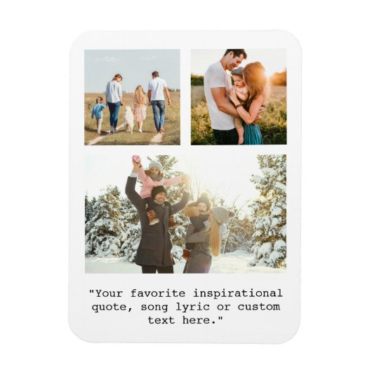 Creëer Uw eigen gepersonaliseerde 3 foto en offert Magneet (Verticaal)