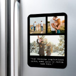 Creëer Uw eigen gepersonaliseerde 3 foto en offert Magneet<br><div class="desc">Creëer uw eigen aangepaste foto- en citaatmagneet. Bevat drie van uw foto's en gepersonaliseerde tekst in minimalistische typografie van de typemachine.</div>