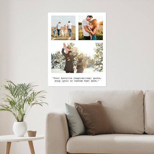 Creëer Uw eigen gepersonaliseerde 3 foto en offert Poster