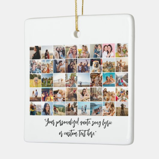 Creëer Uw eigen gepersonaliseerde 40 foto collage Keramisch Ornament (Links)