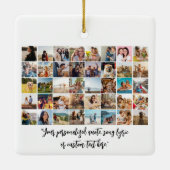 Creëer Uw eigen gepersonaliseerde 40 foto collage Keramisch Ornament (Achterkant)