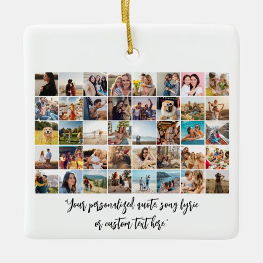 Creëer Uw eigen gepersonaliseerde 40 foto collage Keramisch Ornament (Voorkant)