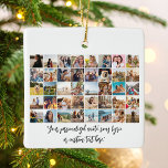 Creëer Uw eigen gepersonaliseerde 40 foto collage Keramisch Ornament<br><div class="desc">Creëer is een op maat gemaakt foto-ornament met 40 van uw afbeeldingen in een eenvoudige,  moderne lay-out naast gepersonaliseerde tekst in een elegante scriptkalligrafie. Alle tekst en kleuren kunnen in dit ontwerp naar wens worden aangepast.</div>