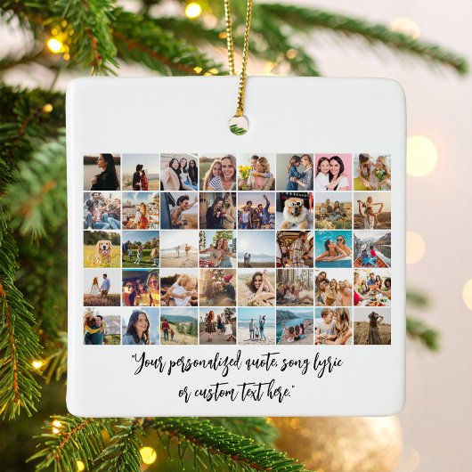 Creëer Uw eigen gepersonaliseerde 40 foto collage Keramisch Ornament