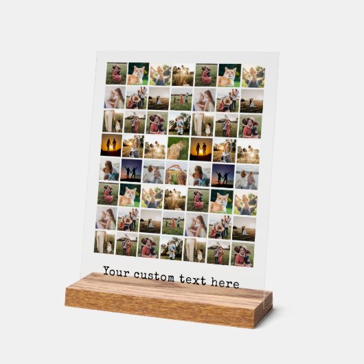 Creëer Uw eigen gepersonaliseerde 56 foto collage Acryl Bord (Hoek)