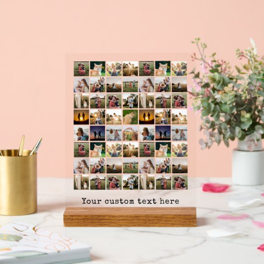 Creëer Uw eigen gepersonaliseerde 56 foto collage Acryl Bord (Huwelijk)