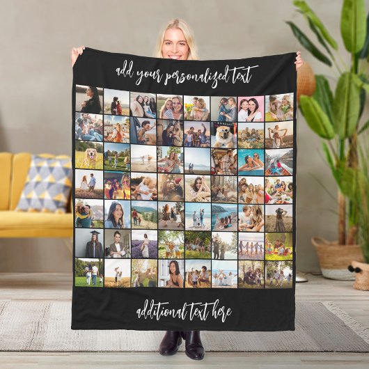 Creëer Uw eigen gepersonaliseerde 56 foto collage Fleece Deken