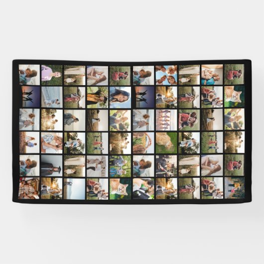Creëer uw eigen gepersonaliseerde 60-fotocollage spandoek (Horizontaal)