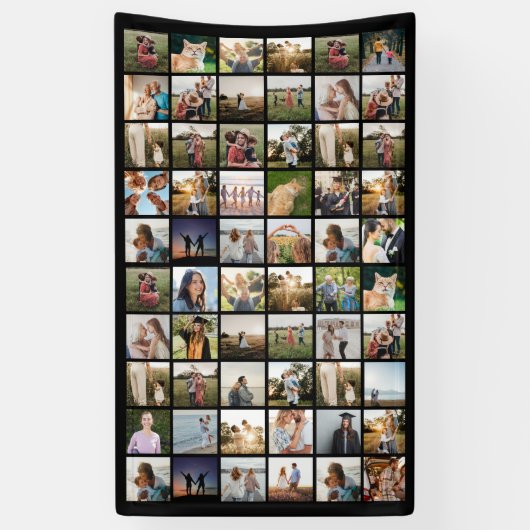 Creëer uw eigen gepersonaliseerde 60-fotocollage spandoek (Verticaal)