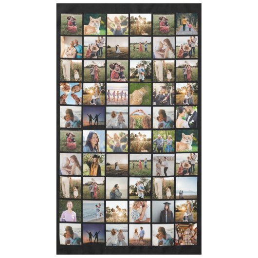 Creëer uw eigen gepersonaliseerde 60-fotocollage tafelkleed (Voorkant)