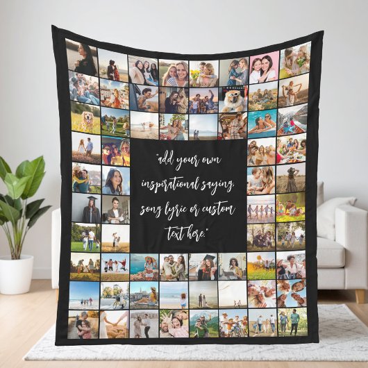 Creëer Uw eigen gepersonaliseerde 64-fotocollage Fleece Deken