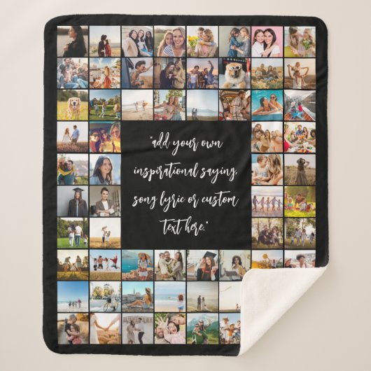 Creëer Uw eigen gepersonaliseerde 64-fotocollage Sherpa Deken (Voorkant)