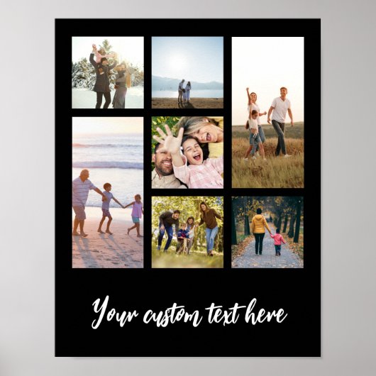 Creëer uw eigen gepersonaliseerde 7 foto collage poster (Voorkant)